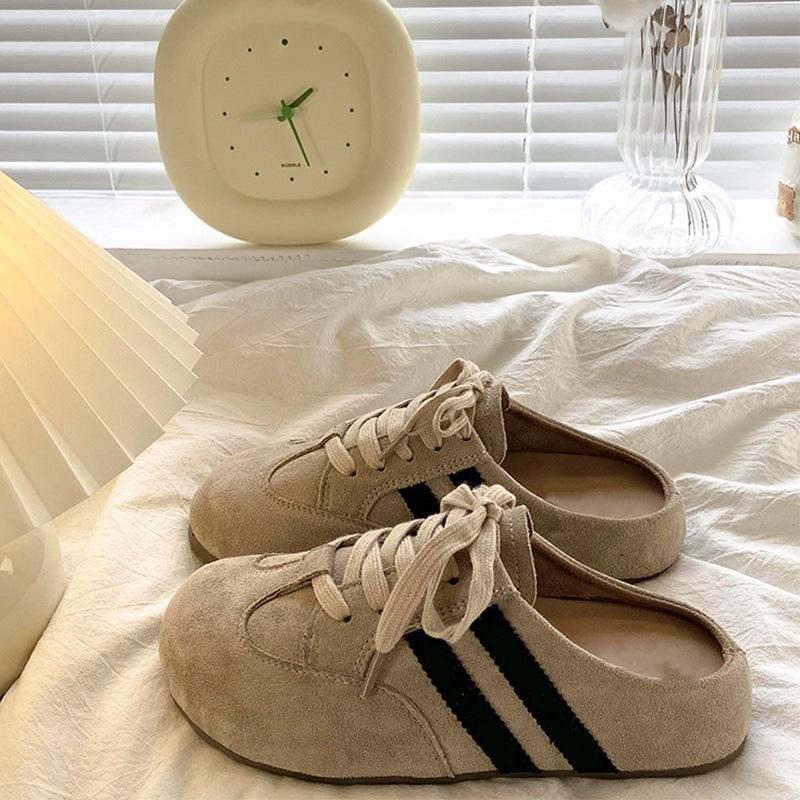 Temperament bag head half slippers women wear new summer and autumn thick bottom lazy one pedal