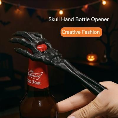1 peça Abridor de Garrafa Mão de Esqueleto - Abridor de Cerveja de Ferro Fundido com Tema de Terror, Perfeito para Festas de Halloween e Pegadinhas, Acessórios de Bar
