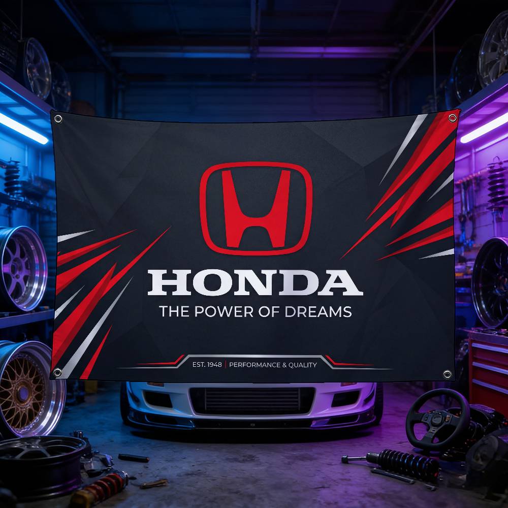 FÜR HONDA RACING Flagge 120g Gebürstetes Polyester Sublimationsdruck Langlebige Hängeflagge Für Heimdekoration Event Abschlussgeschenk
