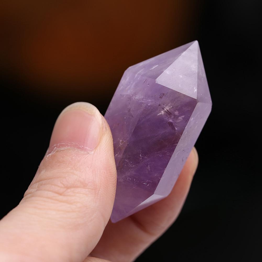 Amethyst Quartz Purple,   Stone 4.5cm Double Pointed Prism for Home Decoration Jewelry Making Fish   Potted Plants Foot   with Crtive Shap