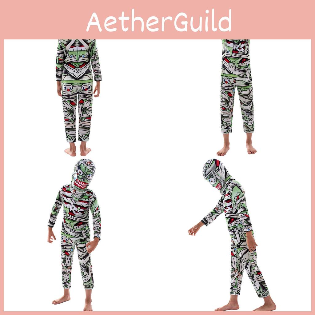 New Halloween Mummy Cosplay Costume For Children Thrilling All-in-one Outfit!