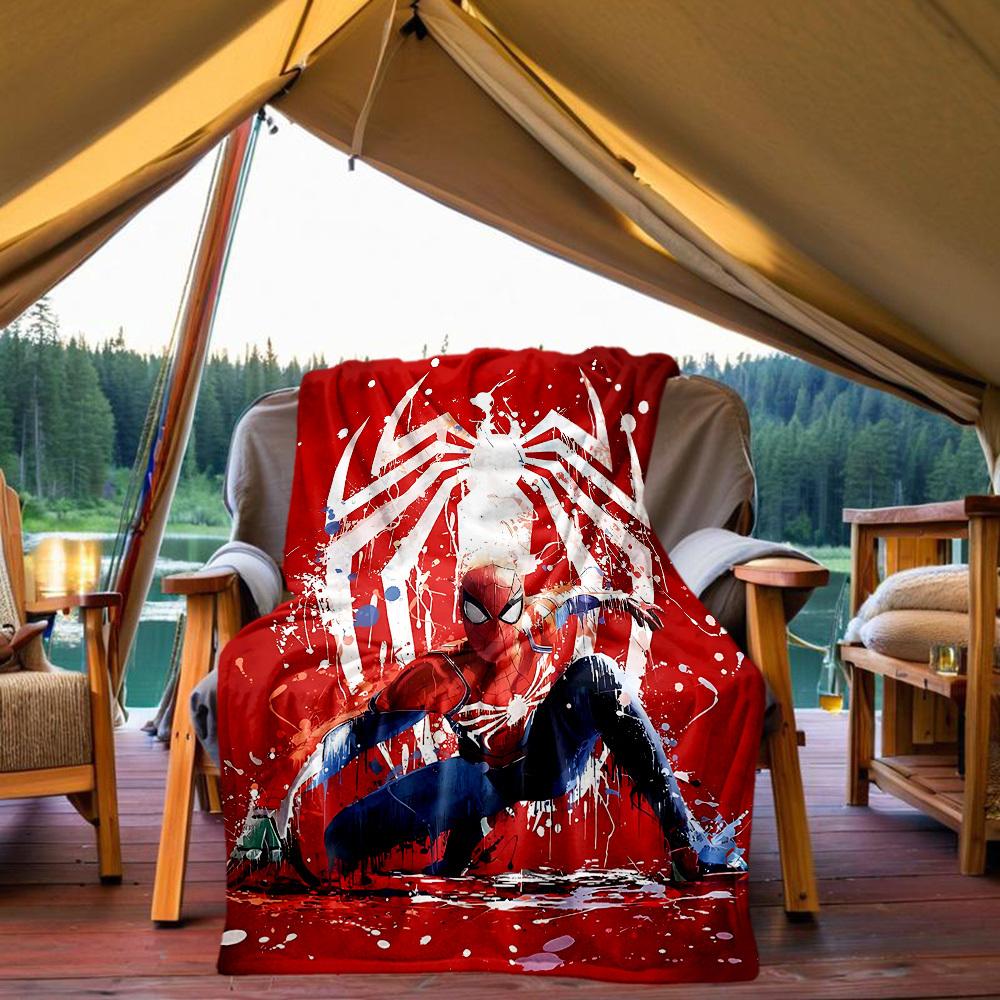 1PC Spider-Man, Web-Slinger Outdoor Flannel Throw Blanket - HD Printed Lightweight Soft Warm All-Season Blanket for Sofa, Bed, Travel, Camping 045