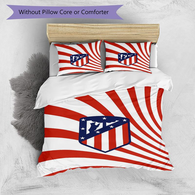 Atletico Football Club Printed Pattern Duvet Cover Set – includes 1 duvet cover and 2 matching pillowcases Bedroom decor Christmas gifts
