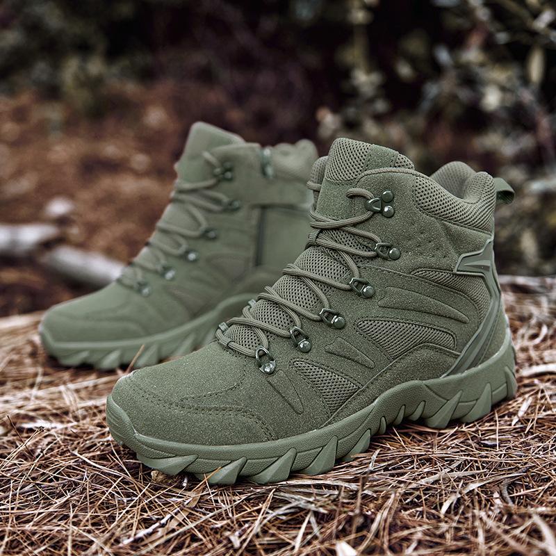 Breathable Large Size Hiking Shoes Men's Hiking Outdoor Leisure High-top Field Training Shoes Military Boots Men's Boots