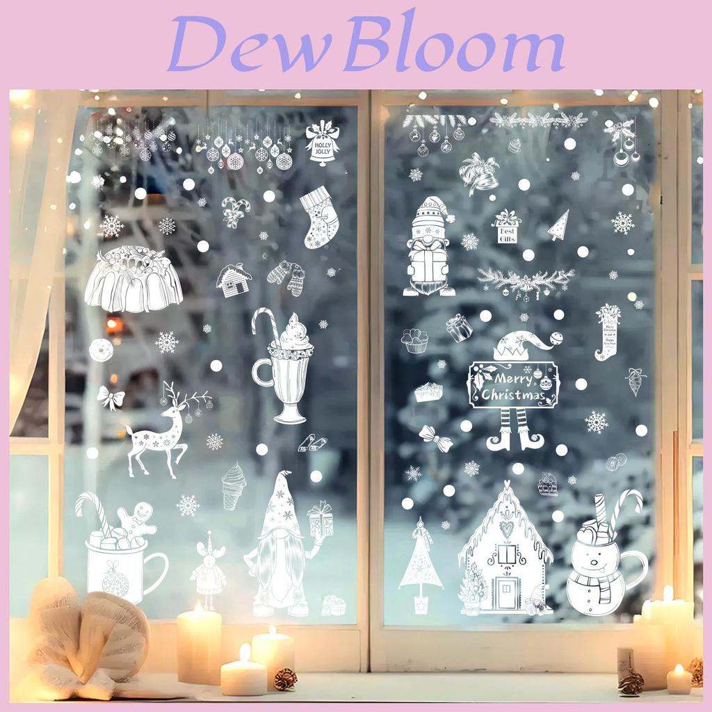 Snowflake Reindeer Pvc Window Stickers With Static Cling For Christmas Home Decoration