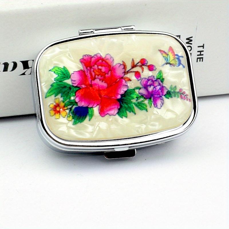 Tragbarer Reise-Essential Pillenteiler Pillenbehälter für Medikamente Organizer Metall, Schmuckkästchen, Fachaufbewahrungsbox