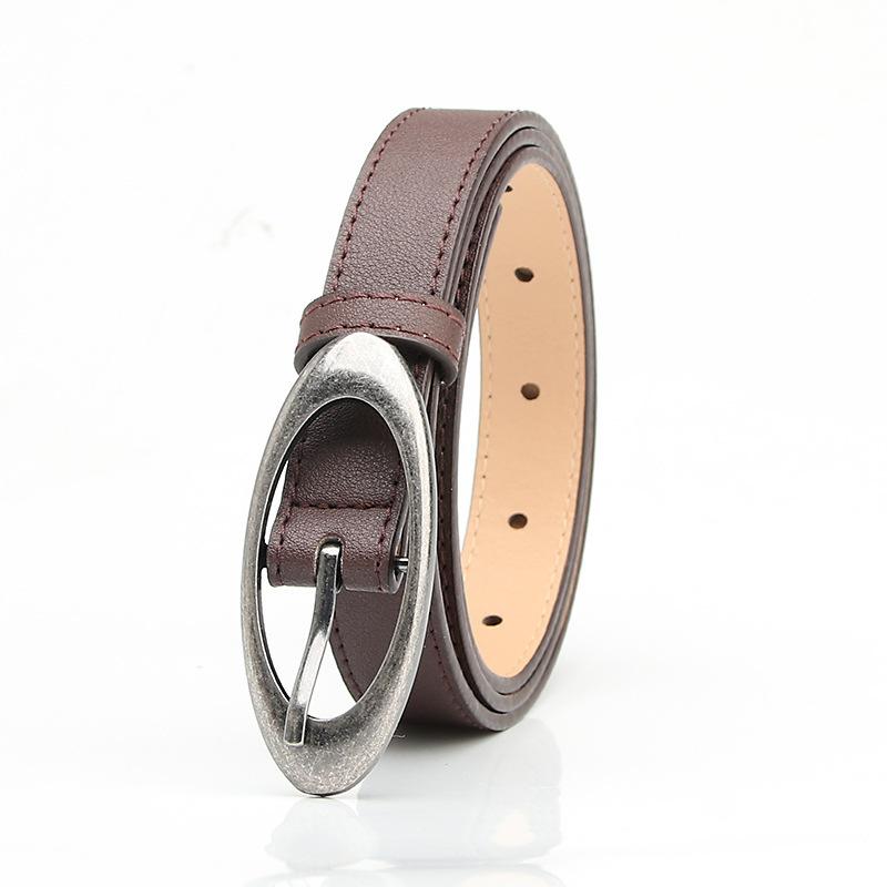 Korean Version of Oval Alloy Pin Buckle Women's Belt Decorative Dress Suit Jeans Versatile Belt