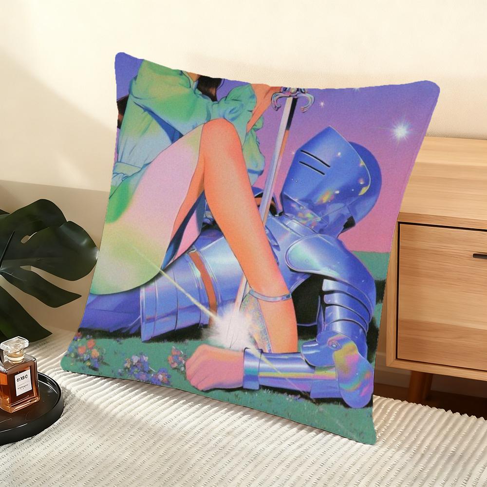 Cushion Cover Silky Short Plush Home Sofa Cushion Cover - Invisible Zipper Home Decoration Neon Dream