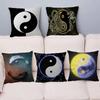 Chinese Tai Ji Bagua Yin Yang Office Cushion Pillowcase Car Cushion Cover45X45CM Lumbar Pillowcase Sofa Pillowcover