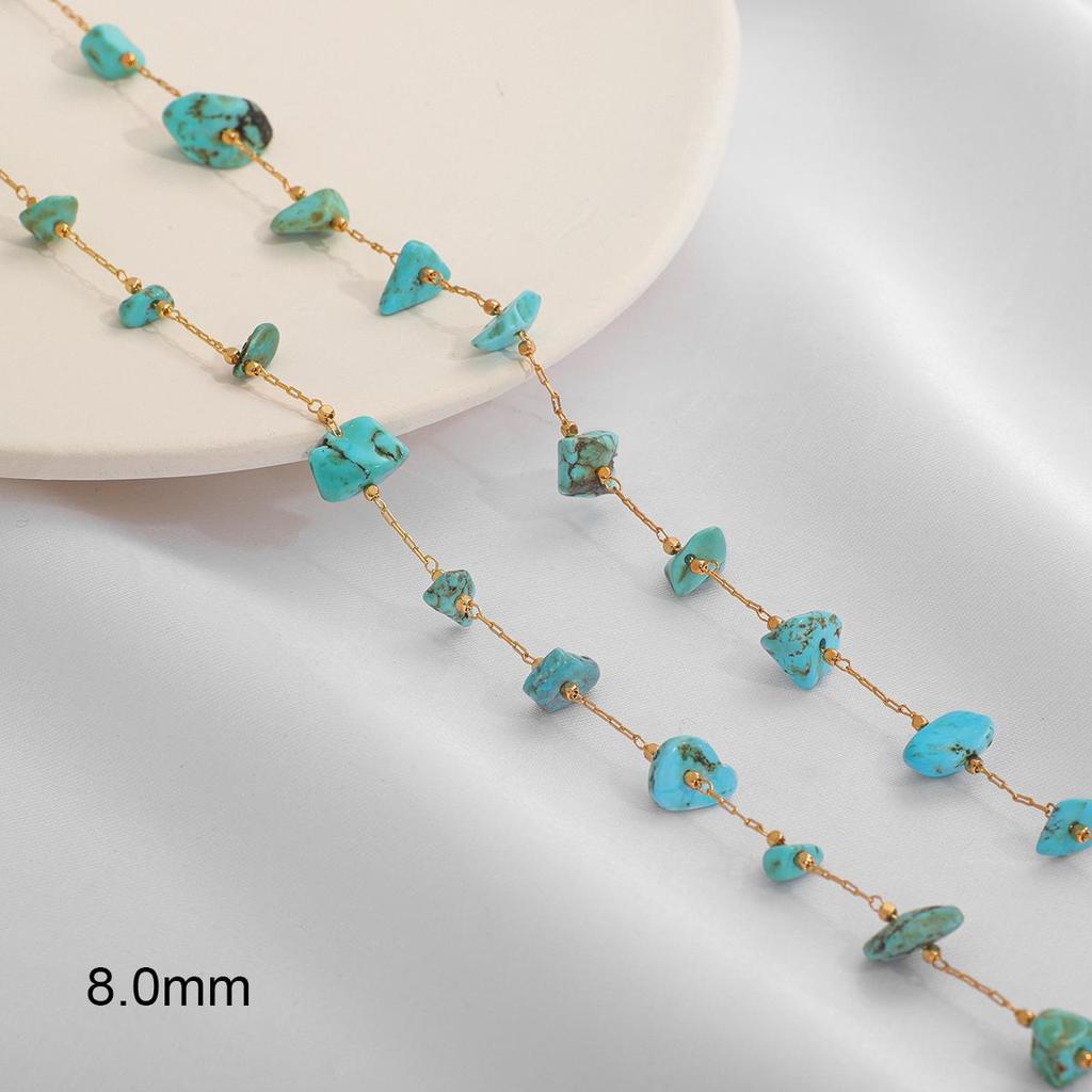 50CM/Bag Copper Handmade Stone Chain For DIY Handmade Jewelry