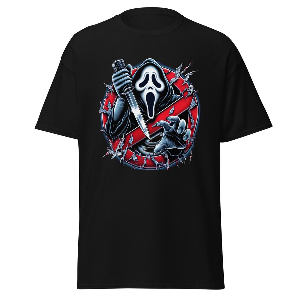 Ghostface Ghostbusters Mashup T-Shirt - When Horror Meets Humor