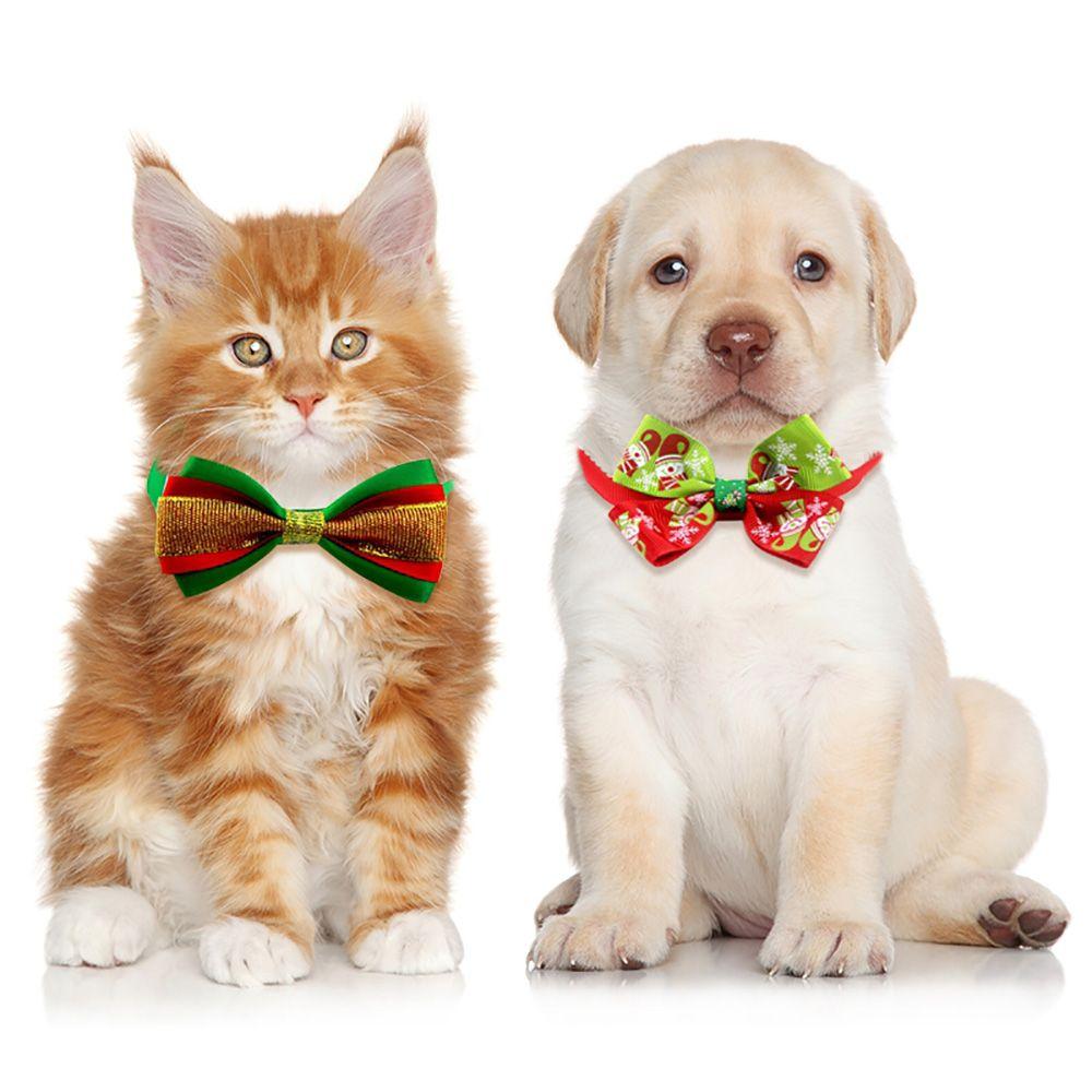 Neck Strap Dog Grooming Cat Bowtie Xmas Dog Collar Christmas Dog Decoration Dog Bow Tie Cat Collar