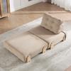 A Comfortable Armchair Made of Corduroy – a Fold-out Sofa Bed with Wooden Legs, Ideal for Small Apartments and Bedrooms (Khaki-colored Corduroy)