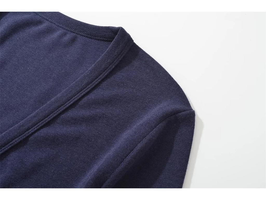 Women's Spicy American Deep V-neck Waist-cinching Long-sleeve T-shirt - Slim Fit for Autumn