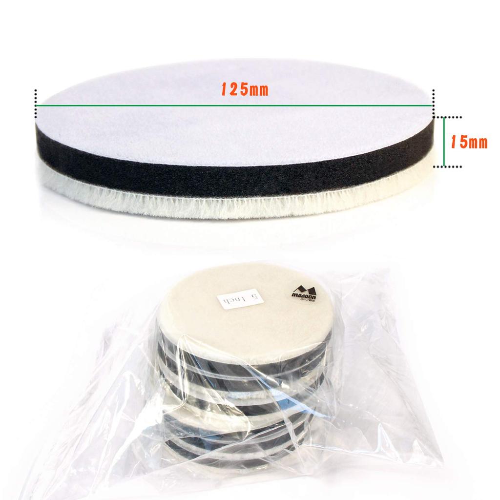 Medoon Autopolitur Elektrischer Polierer Feines Set Poliertücher, Polierpads, Schwämme, 125mm, Grob, Mittel, Körnung, 6-teilig