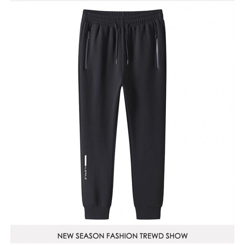 Mens Winter Warm Fleece-Lined Loose Fit Casual Jogger Pants Elastic Waist Straight Leg Cotton Blend Plus Size