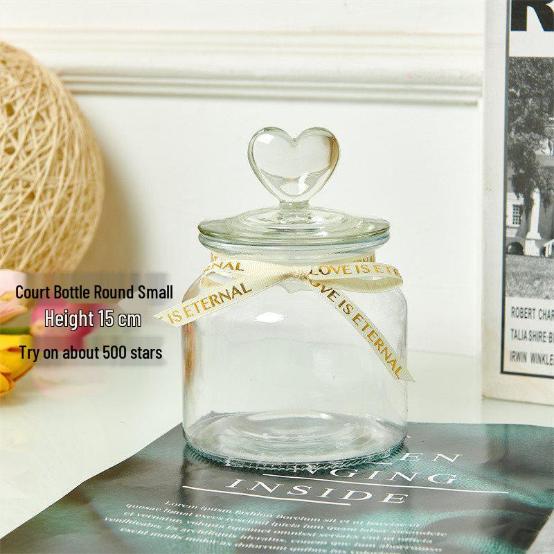 Creative Glass Bottle with Sand, Shells, Lucky Stars, Paper Cranes, and Rainbow Pentagrams