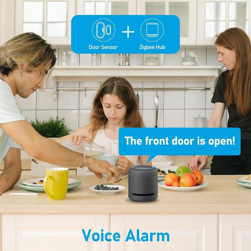 Tuya Smart Home Zigbee Door Sensor Alarm Window Door Open/Closed Detectors Security Protection Smart Life Voice for Alexa Google