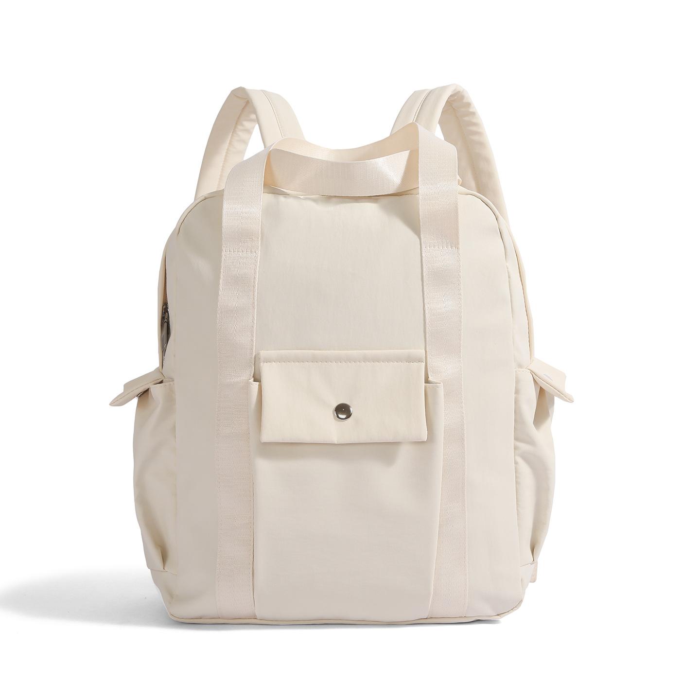 

Portable Backpack Women s Lightweight Travel Schoolbag Junior High School Student Schoolbag бежевий