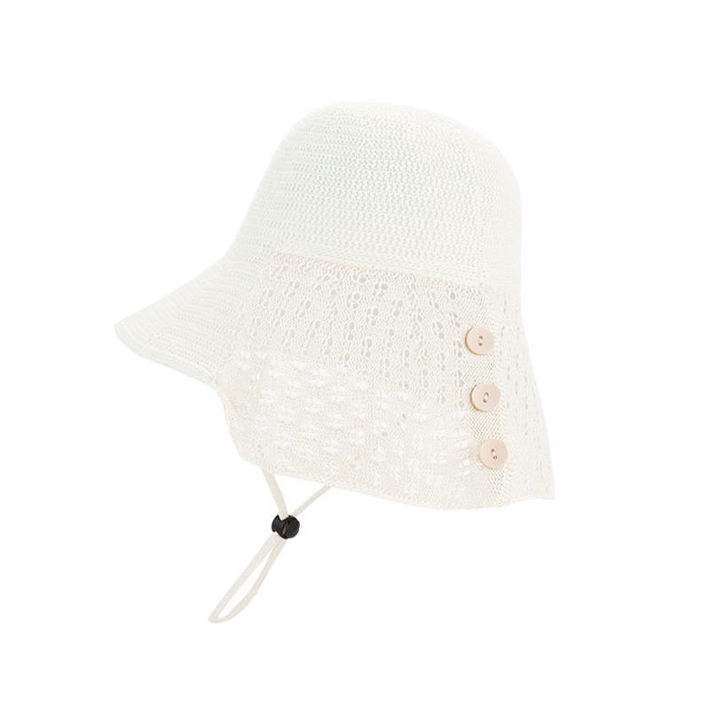 Polyester Summer Wide Brim Bucket Hat For Women Sun Protection And Breathability