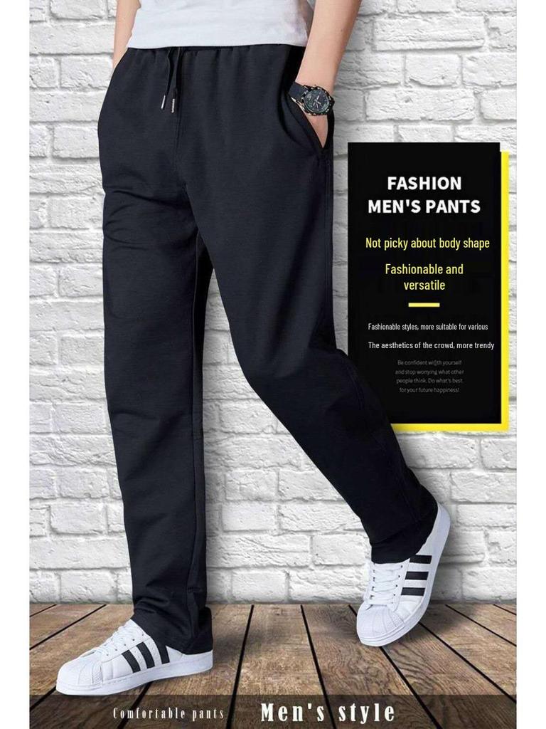 Men's Elastic Waist Straight Leg Plus Size Sports Pants