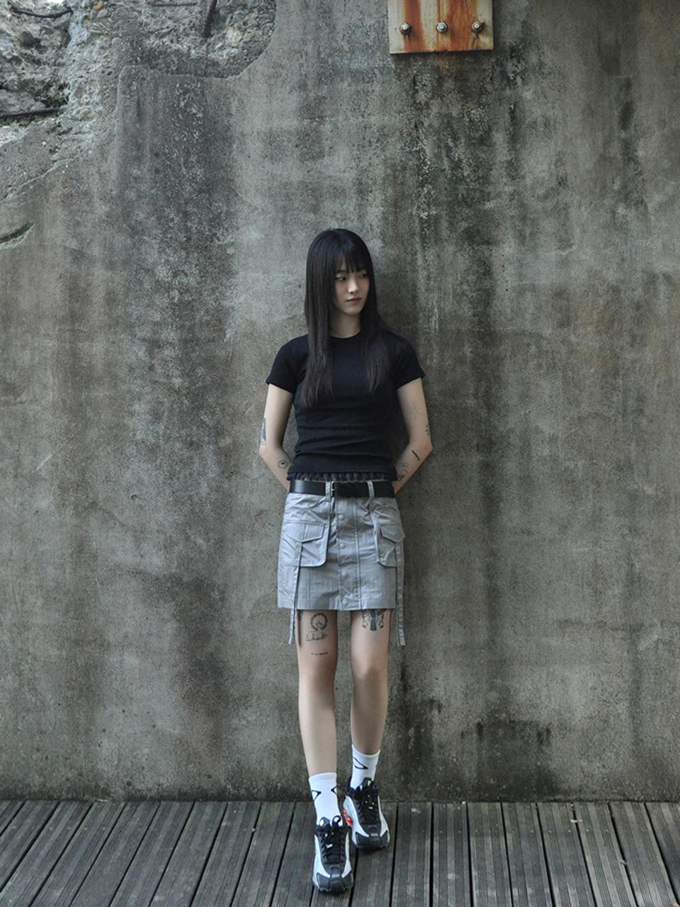 Tud Lace Short Sleeve T-Shirt Black One Size