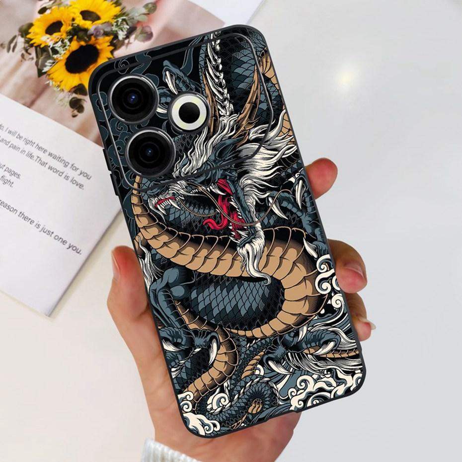 2024 Fashion Case For Tecno Pova 6 Neo Black Silicone Soft TPU Back Cover For Tecno Pova 6Neo 4G Phone Cases