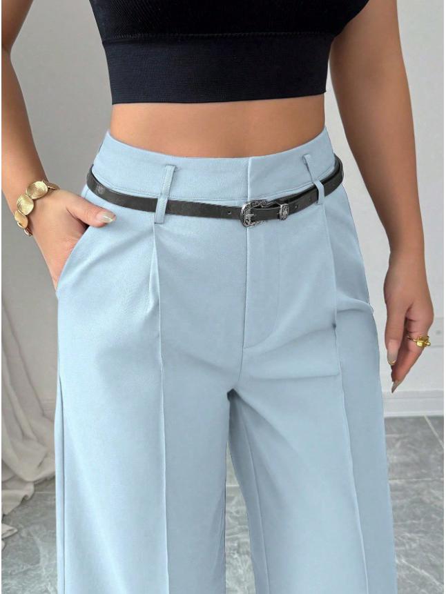 European and American 2025 Autumn/Winter Women's Casual High-Waisted Loose Straight-Leg Suit Pants