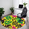 1pc Tropical Leaves Pattern Chair Carpet for Office Non Slip, Machine Washable Rug for Office, Room Holiday Decor for Christmas, Birthday Polyester