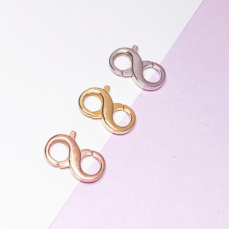 925 Sterling Silver Double Opening Figure 8 Spring Clasp for Necklaces and Bracelets