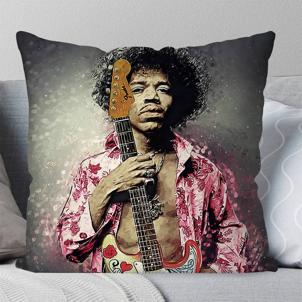 SINGER J-JIMI H-HENDRIX Pillow Case Square Pillow Bedroom Sofa Leisure Comfort Cushion Car Living Room Home Decoration