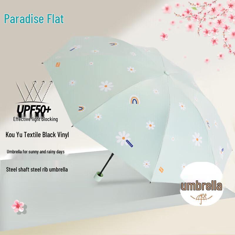 Paradise Tri-fold UV Protection Sun & Rain Umbrella - Cloud Bloom Series