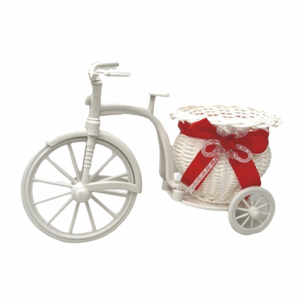 

Multicolor Tricycle Flower Basket Multi-use Bowknot Storage Basket Handweave Weaving Pattern Organizier Basket Wedding Ornament червоний