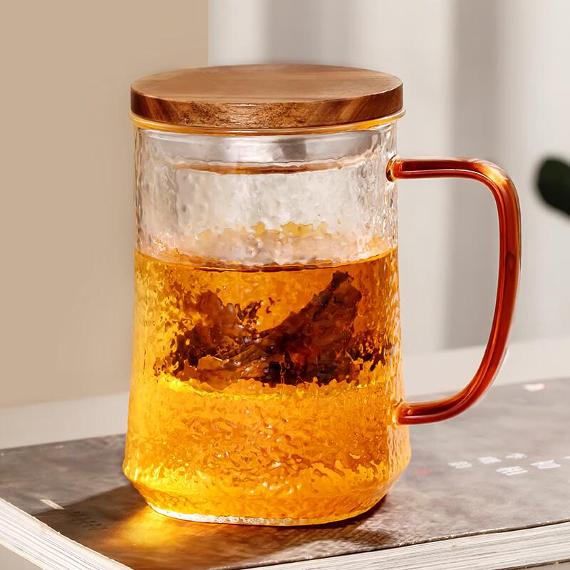 Jade Cong Hammered Glass Tea Infuser Cup