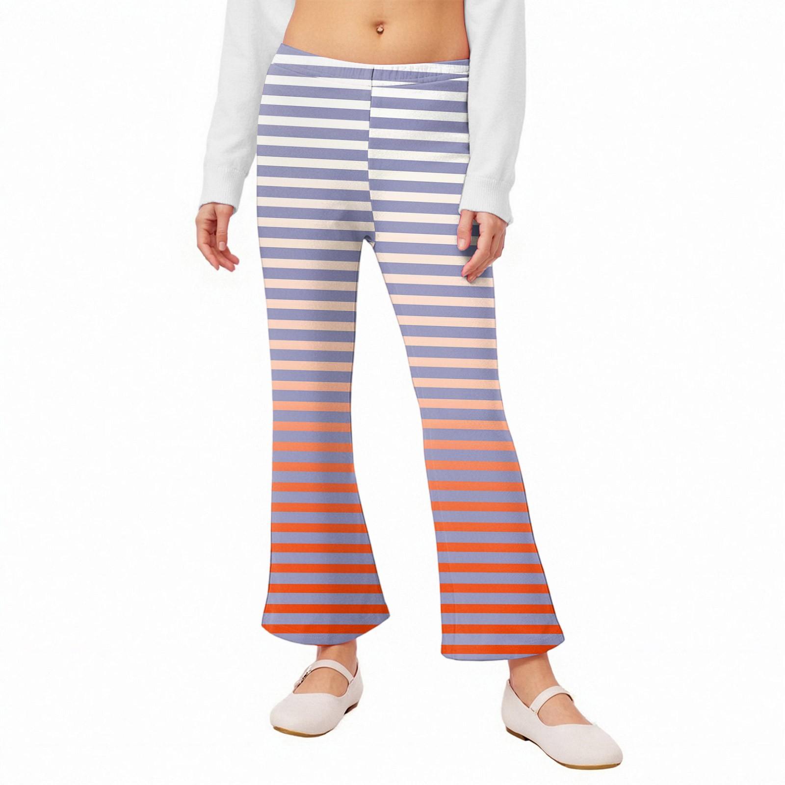 

Расклешенные леггинсы для девочек - Брюки-клеш с принтом 160 небесно-голубой