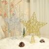 Christmas Tree Top Star Five-pointed Star Decorative Ornaments Hollow Three-dimensional Iron Star Desktop Holiday Arrangement Christmas Decoration