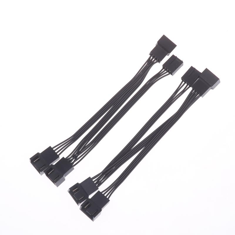 4Pin Pwm Fan Cable 1 To 2/3 Ways Splitter Black Sleeved Extension Cable Connector Pwm Extension Cables
