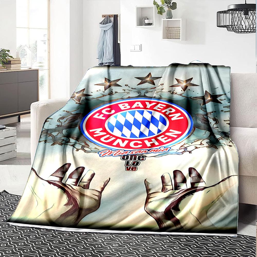 Bayern Munich Crest Blanket Warmthful Decor Perfect for Chair Bed Office Chair All-Season Use Stylish Decor Suitable for Gifting Relatives and Friends