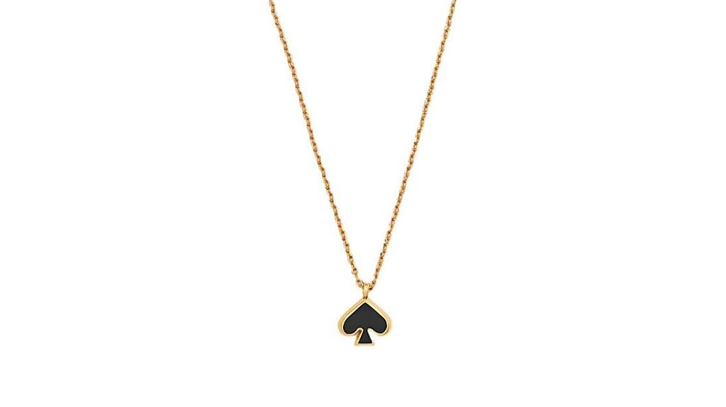 Kate Spade Everyday Spade Enamel Mini Pendant, Black, Size S, Brass, No Gemstones