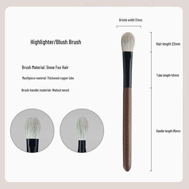 Phoenix Hall Bamboo Makeup Brush Set - Includes Small & Large Animal Hair Eyeshadow Brushes, Snow Fox Hair for Blending Detail.