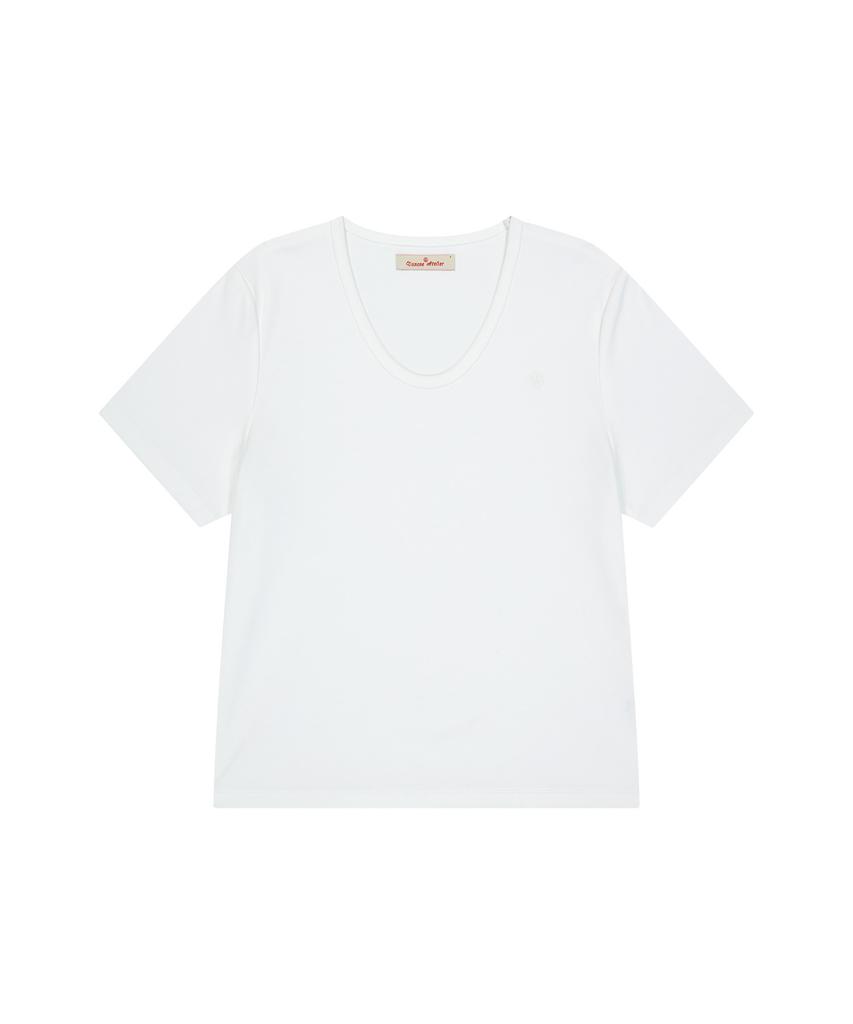 Banwonateullie A3508 Essential U-Neck T-Shirt_White