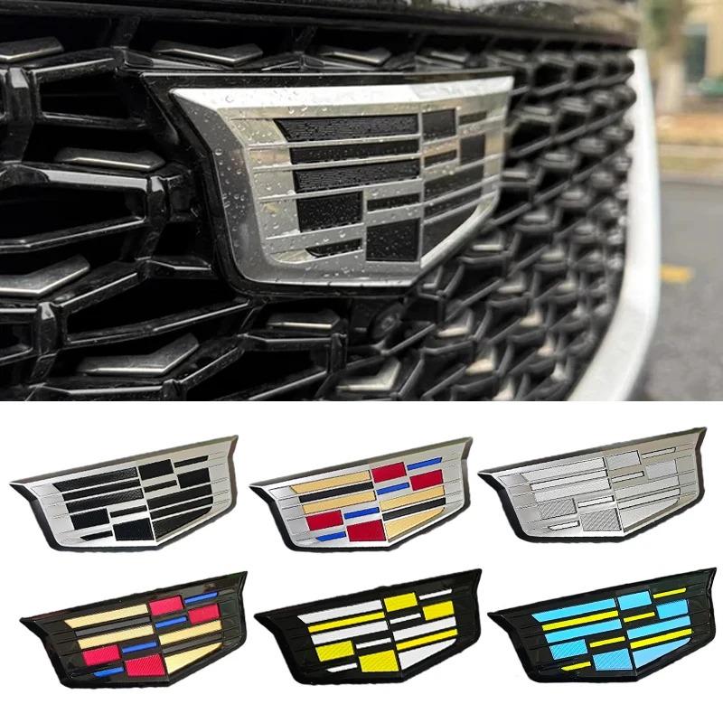 YTSG1 For Cadillac Logo CT4 CT5 XT5 XT6 XTS ATS-L Metal New Car Front Hood Styling Grille Emblem Rear Trunk Badge Sticker Accessories