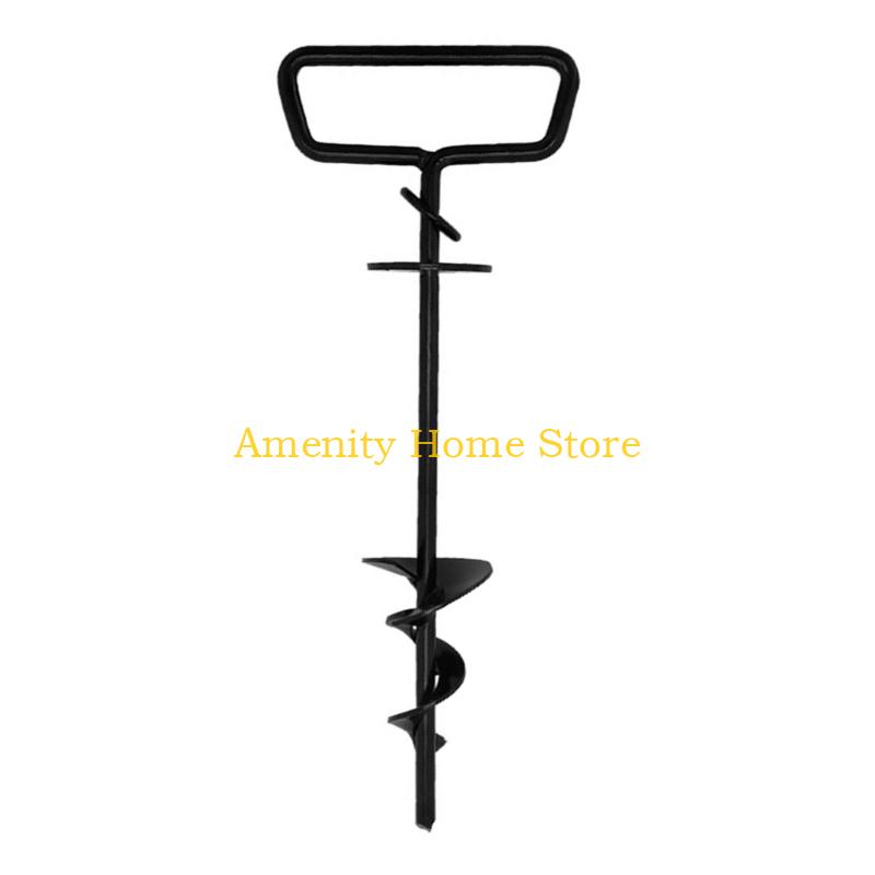 F26C Trapezoidal Thread Pet Stake Ground Anchors Heavy Duty Iron for Outdoor Use