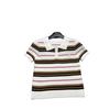 European Striped Knit Lapel Top - Spring Collection, Short Sleeve, Casual and Versatile.