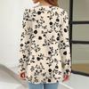Women's Fashion Casual Long Sleeve Print Round Neck Pullover Top Blouse