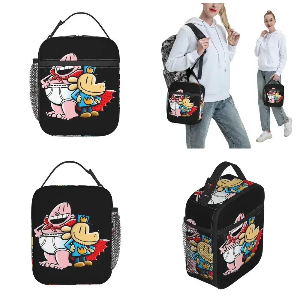 Dog Man and Friend Baby Insulated Lunch Bag Cartoon Cartoon Food Bag Portable Thermal Cooler