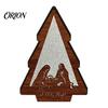 Unique Christmas Gifts 3D Wooden LED Night Light, Hollow Carved Tabletop Decor Seasonal with Warm Glow, Festive Holiday Home And Office Decoration