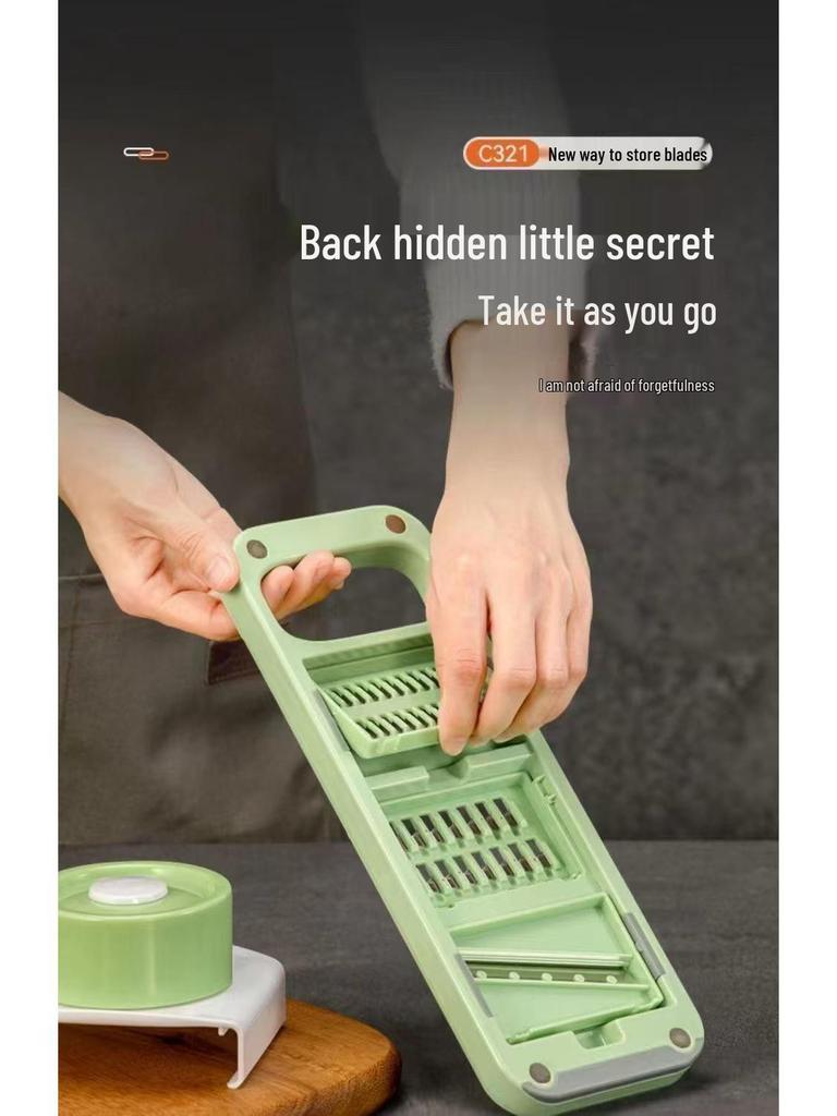 Stainless Steel Multi-Functional Vegetable Cutter & Grater with Hand Guard