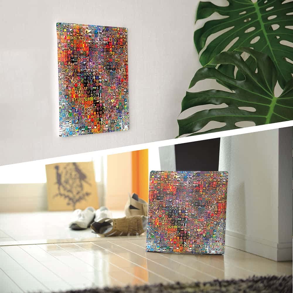 Art Deli Colorful Heart Fabric Wall Art Panel, 57 x 57 cm