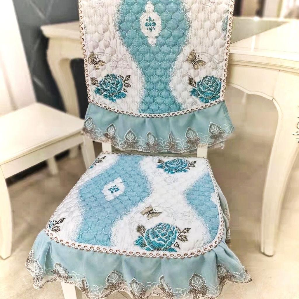 4 Pcs High-quality Dining Table Chair Cover Plants Flowers Tablecloth Chair Cushion Household Non Slip Dining Seat Cover Universal Type Mat